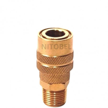Acople rápido 1/4   con macho 3/8" npt