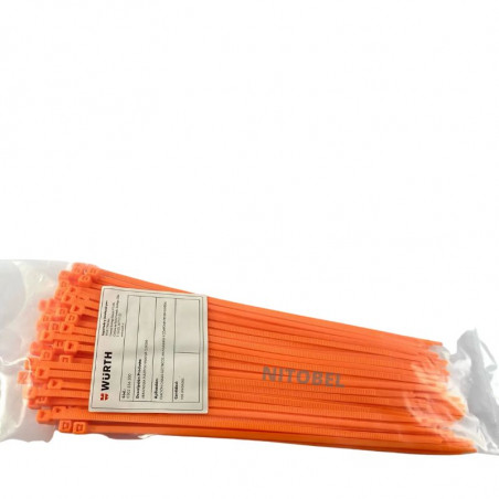 Abrazadera Plástica 200 x 3.6 mm Naranja  Wurth