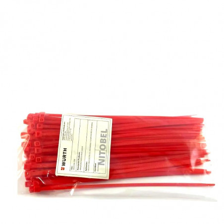 Abrazadera Plástica 200 x 3.6 mm Rojo