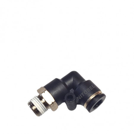 Conector Macho 90° Rápido  6mm x 1/8" npt