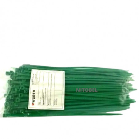 Abrazadera Plástica 200 x 3.6 mm Verde