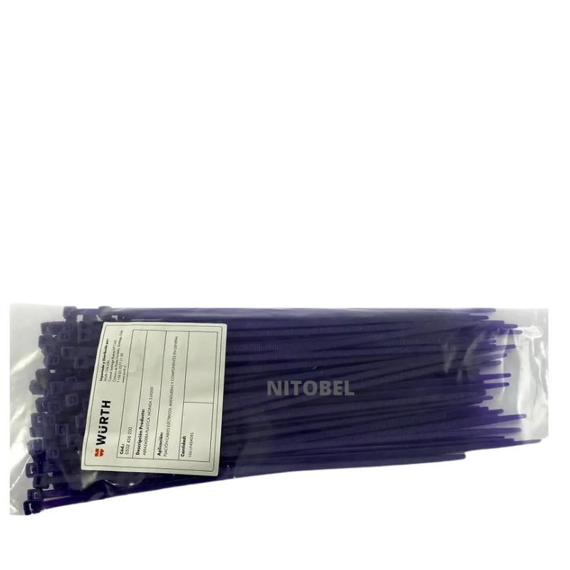 Abrazadera Plástica 200 x 3.6 mm Morado